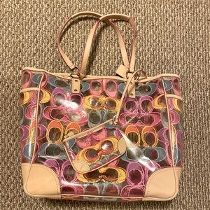 Coach multicolored tote